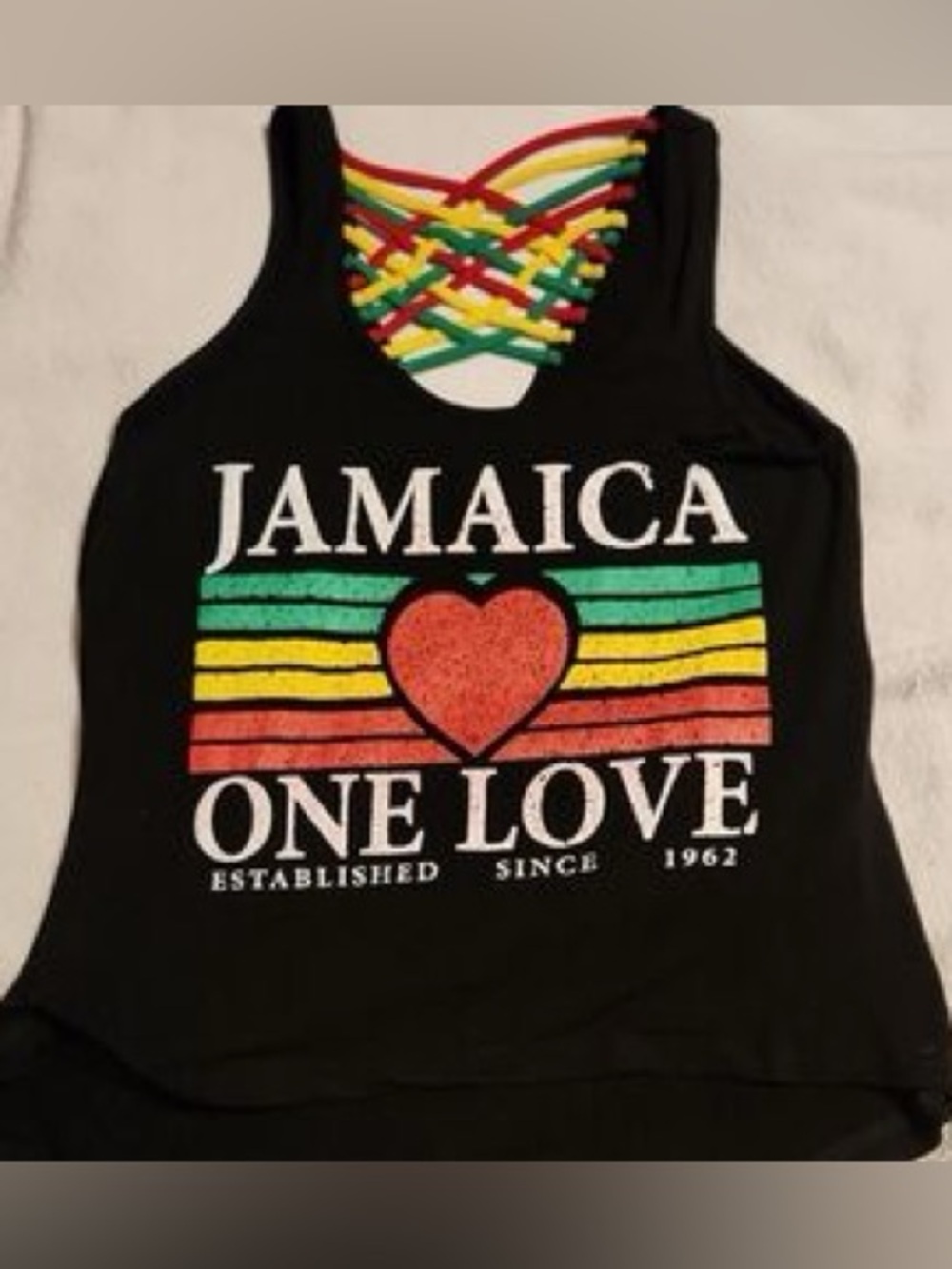 Jamaica “One Love” Strappy Back Tank Top – Size‎ Small 🌺